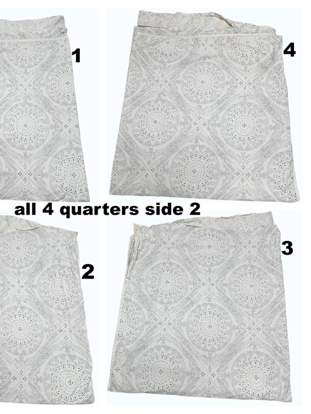 duvet Ralph Lauren Luke Medallion gray white queen button close all cotton